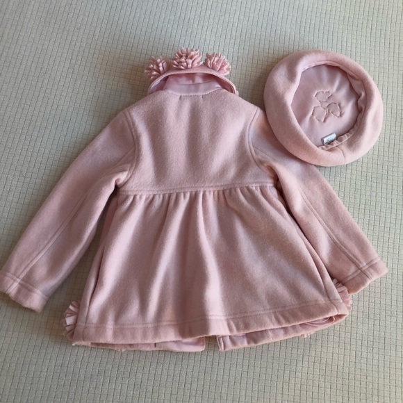 Kate Mack girls size 4 fleece coat & hat set - Picture 4 of 5